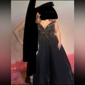 Ellie Wilde size 20 off the shoulder prom dress with pockets